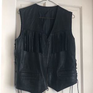 Women’s leather motorcycle vest